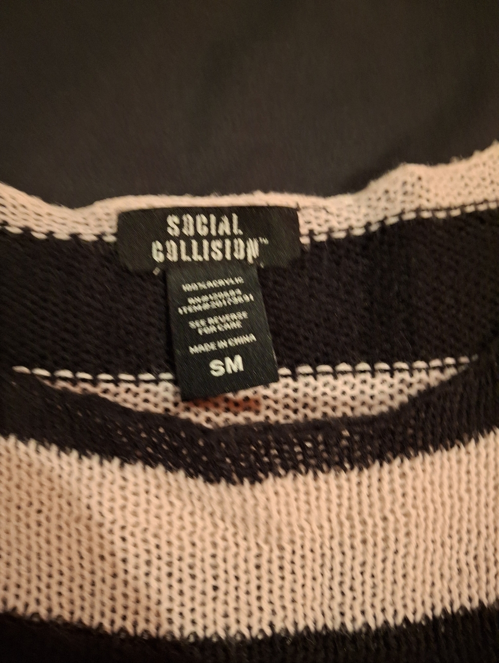 Social Collision Ripped Striped Sweater - Picture 2 of 5
